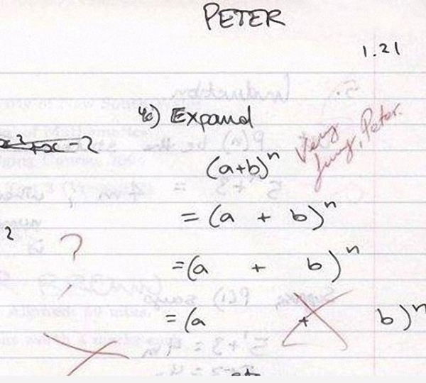 Bài tập mở rộng biểu thức được Peter hiểu thành mở rộng (expand) khoảng cách giữa   các ký tự và cứ thế viết dãn ra.