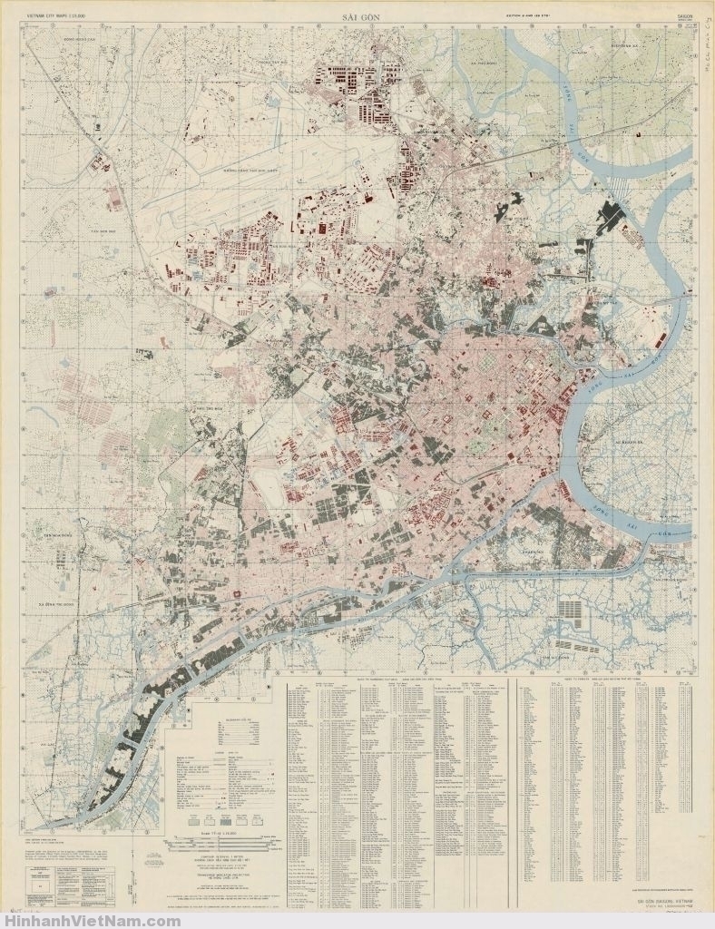 Bản đồ SAIGON 1968 Giúp định vị địa điểm những kiến trúc xưa