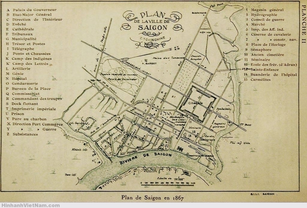 Plan de Saigon en 1867