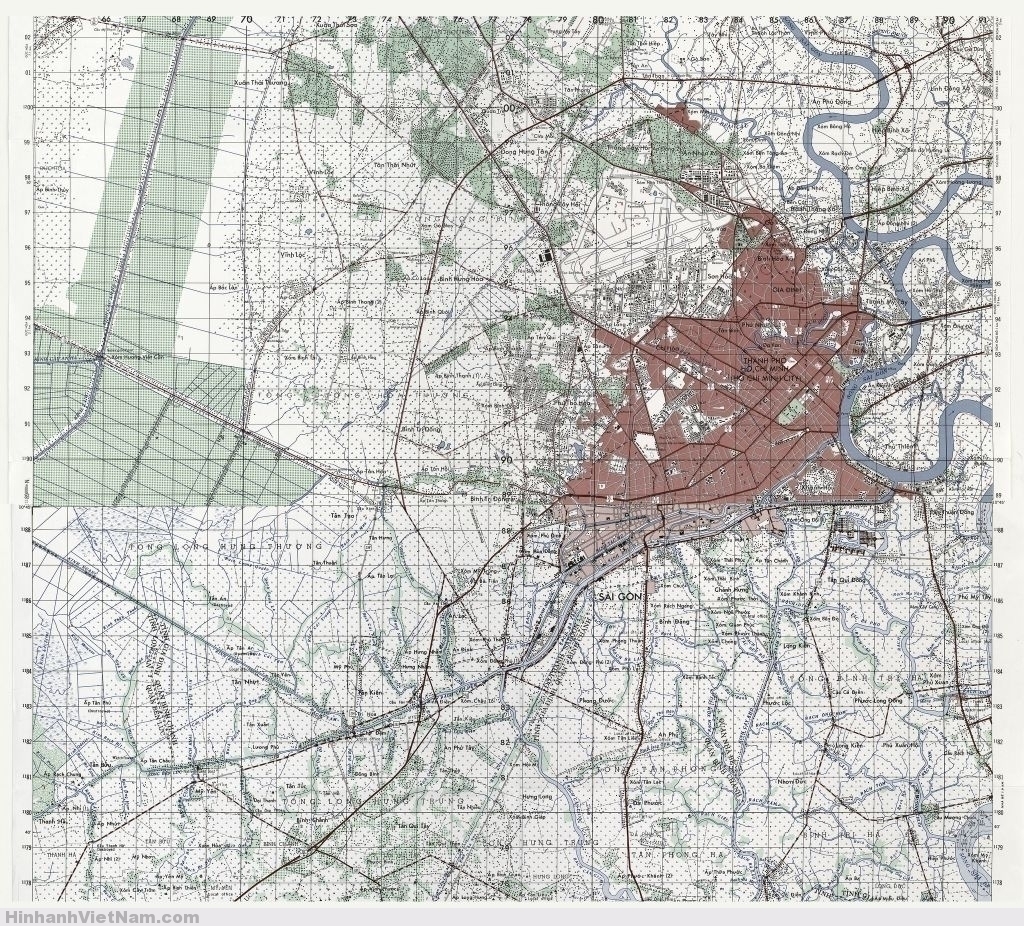 Bản đồ SAIGON (HCMC) 1984 Tỷ lệ 1/50.000