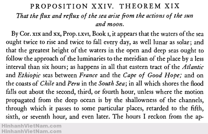 Newton đã nghiên cứu thuỷ triều ở vùng Vịnh Hạ Long