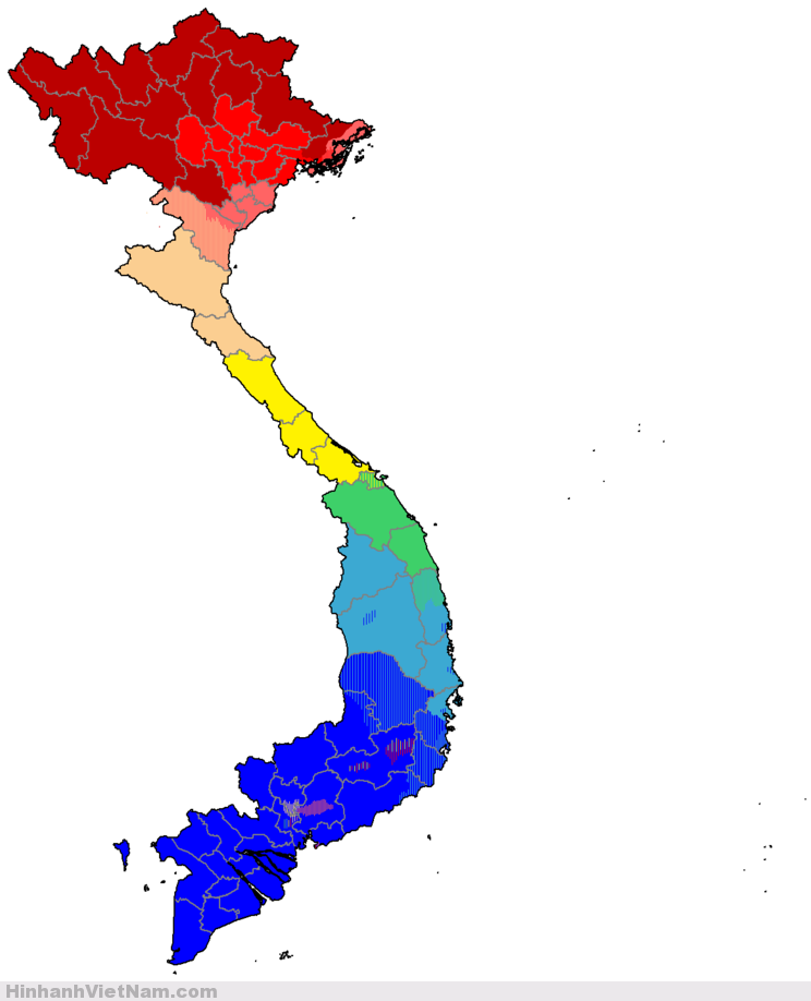Phân bố các phương ngữ ở Việt Nam